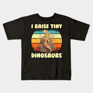 Leopard Gecko Mom Dad Reptile I Raise Tiny Dinosaurs Kids T-Shirt